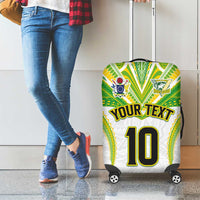 Custom Cook Islands Rugby Luggage Cover Tatau Art Sport Style White Color LT03 - Polynesian Pride