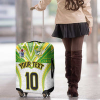 Custom Cook Islands Rugby Luggage Cover Tatau Art Sport Style White Color LT03 - Polynesian Pride