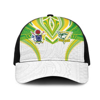 Cook Islands Rugby Mesh Trucker Cap Tatau Art Sport Style White Color