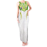 Custom Cook Islands Rugby Tank Maxi Dress Tatau Art Sport Style White Color