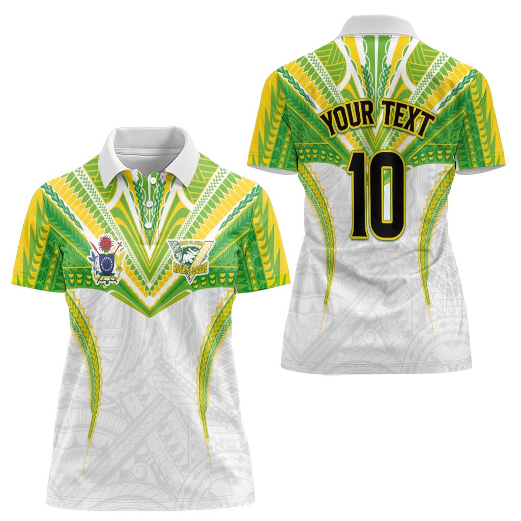 Custom Cook Islands Rugby Women Polo Shirt Tatau Art Sport Style White Color