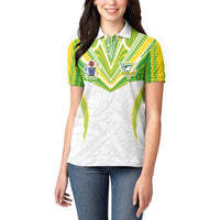 Custom Cook Islands Rugby Women Polo Shirt Tatau Art Sport Style White Color