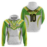 Custom Cook Islands Rugby Zip Hoodie Tatau Art Sport Style White Color