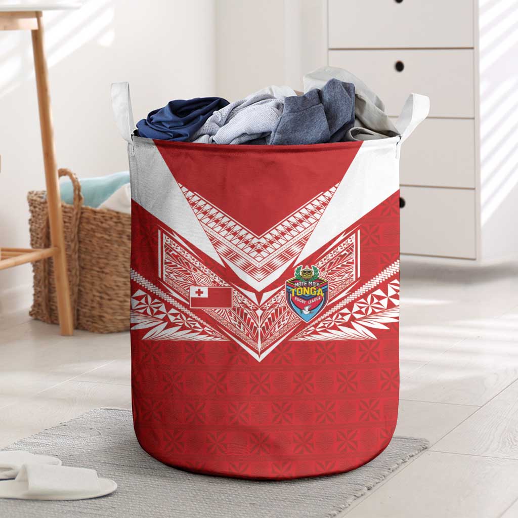 Tonga Rugby Laundry Basket Ngatu Motifs and Pacific Patterns