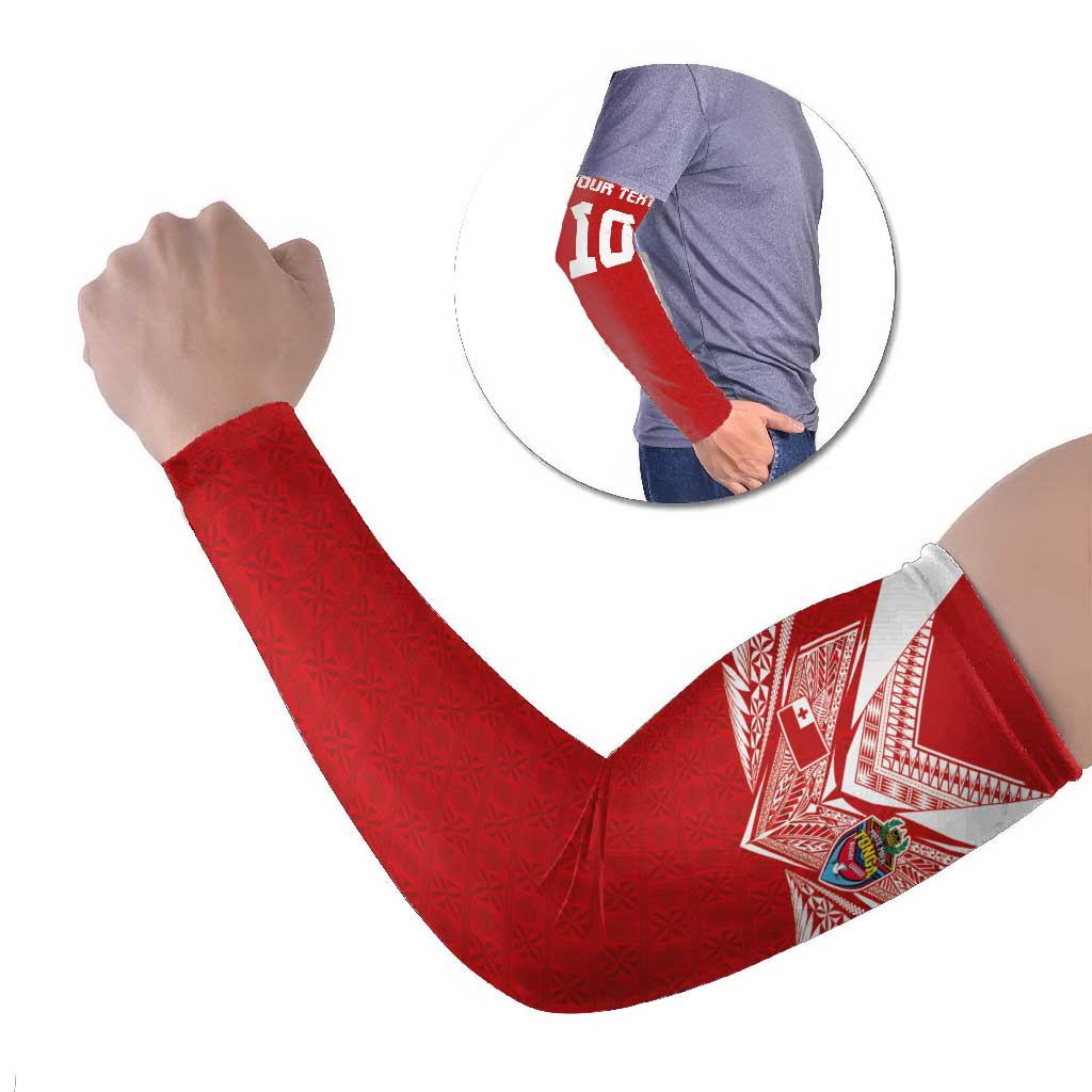 Custom Tonga Rugby Arm Sleeves Ngatu Motifs and Pacific Patterns