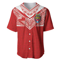 Custom Tonga Rugby Baseball Jersey Ngatu Motifs and Pacific Patterns