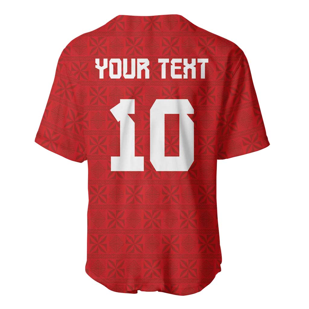 Custom Tonga Rugby Baseball Jersey Ngatu Motifs and Pacific Patterns
