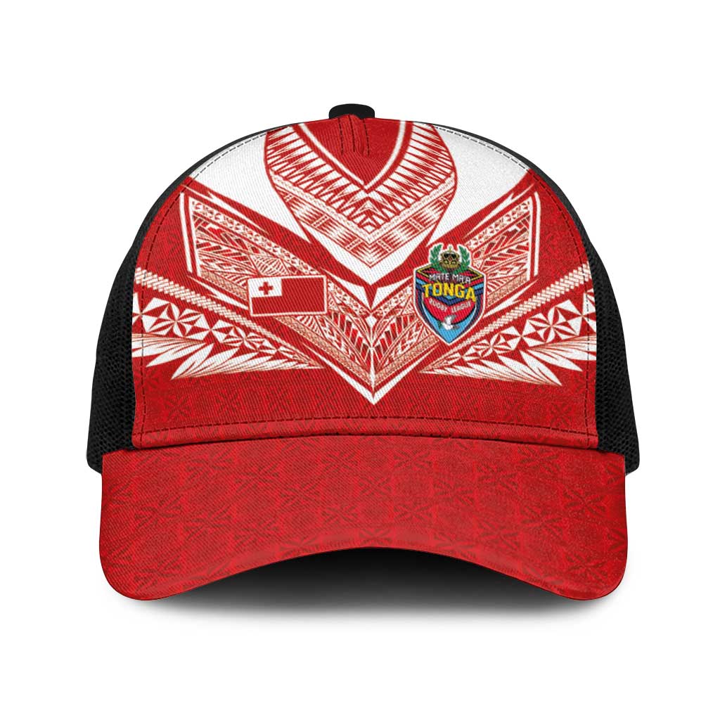 Tonga Rugby Baseball Net Cap Ngatu Motifs and Pacific Patterns
