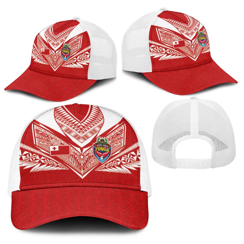Tonga Rugby Baseball Net Cap Ngatu Motifs and Pacific Patterns