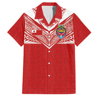 Custom Tonga Rugby Family Matching Off The Shoulder Long Sleeve Dress and Hawaiian Shirt Ngatu Motifs and Pacific Patterns