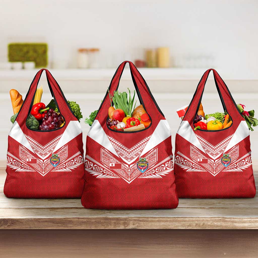 Tonga Rugby Grocery Bag Ngatu Motifs and Pacific Patterns