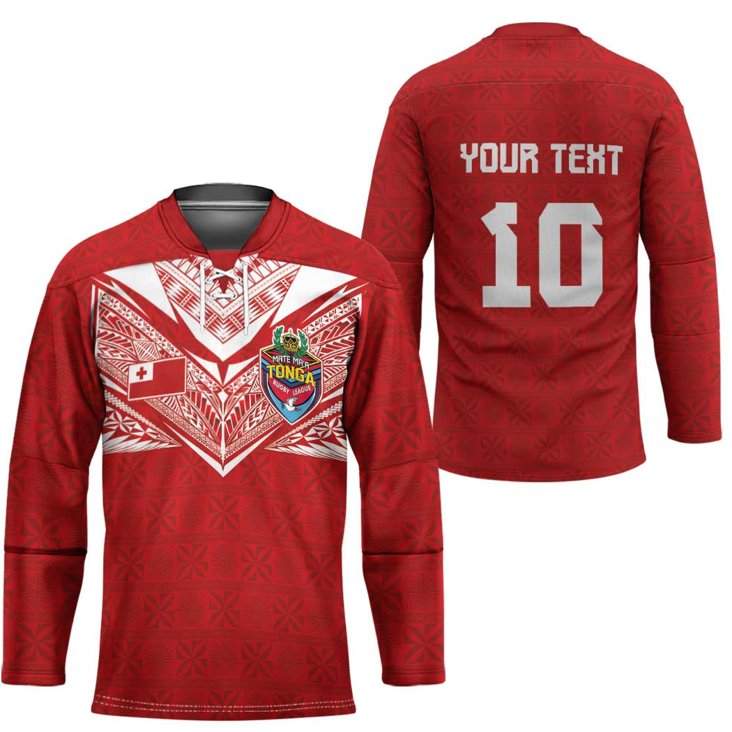 Custom Tonga Rugby Hockey Jersey Ngatu Motifs and Pacific Patterns