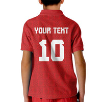 Custom Tonga Rugby Kid Polo Shirt Ngatu Motifs and Pacific Patterns