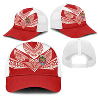 Tonga Rugby Mesh Trucker Cap Ngatu Motifs and Pacific Patterns