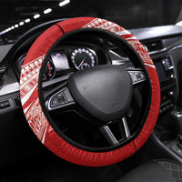 Tonga Rugby Steering Wheel Cover Ngatu Motifs and Pacific Patterns