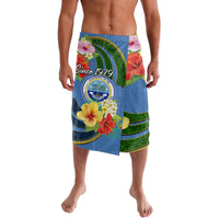 Micronesia Constitution Day Lavalava Hibiscus and Tapa Tribal Pattern LT03 Blue - Polynesian Pride