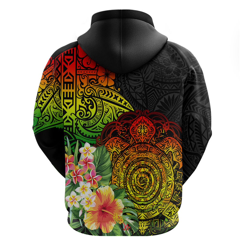 Polynesia Victory Day Zip Hoodie Tribal Turtle and Hibiscus LT03 - Polynesian Pride