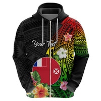 Wallis and Futuna Victory Day Zip Hoodie Tribal Polynesian Tattoo and Hibiscus Flower LT03 - Polynesian Pride