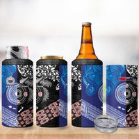 Samoa and Aotearoa Together 4 in 1 Can Cooler Tumbler Tatau Art Tattoos-Taniko and Maori with Fern