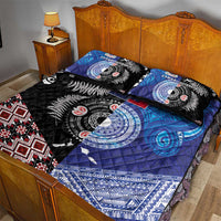Samoa and Aotearoa Together Quilt Bed Set Tatau Art Tattoos-Taniko and Maori with Fern