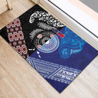 Samoa and Aotearoa Together Rubber Doormat Tatau Art Tattoos-Taniko and Maori with Fern LT03 - Polynesian Pride
