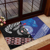 Samoa and Aotearoa Together Rubber Doormat Tatau Art Tattoos-Taniko and Maori with Fern LT03 - Polynesian Pride