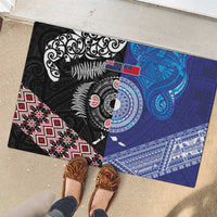 Samoa and Aotearoa Together Rubber Doormat Tatau Art Tattoos-Taniko and Maori with Fern LT03 - Polynesian Pride