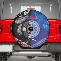 Samoa and Aotearoa Together Spare Tire Cover Tatau Art Tattoos-Taniko and Maori with Fern