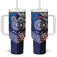 Samoa and Aotearoa Together Tumbler With Handle Tatau Art Tattoos-Taniko and Maori with Fern