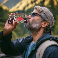 Japanese Culture and Hawaiian Tribal 4 in 1 Can Cooler Tumbler Sakura Blossom Tapa Pattern