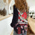 Japanese Culture and Hawaiian Tribal Women Casual Shirt Sakura Blossom Tapa Pattern