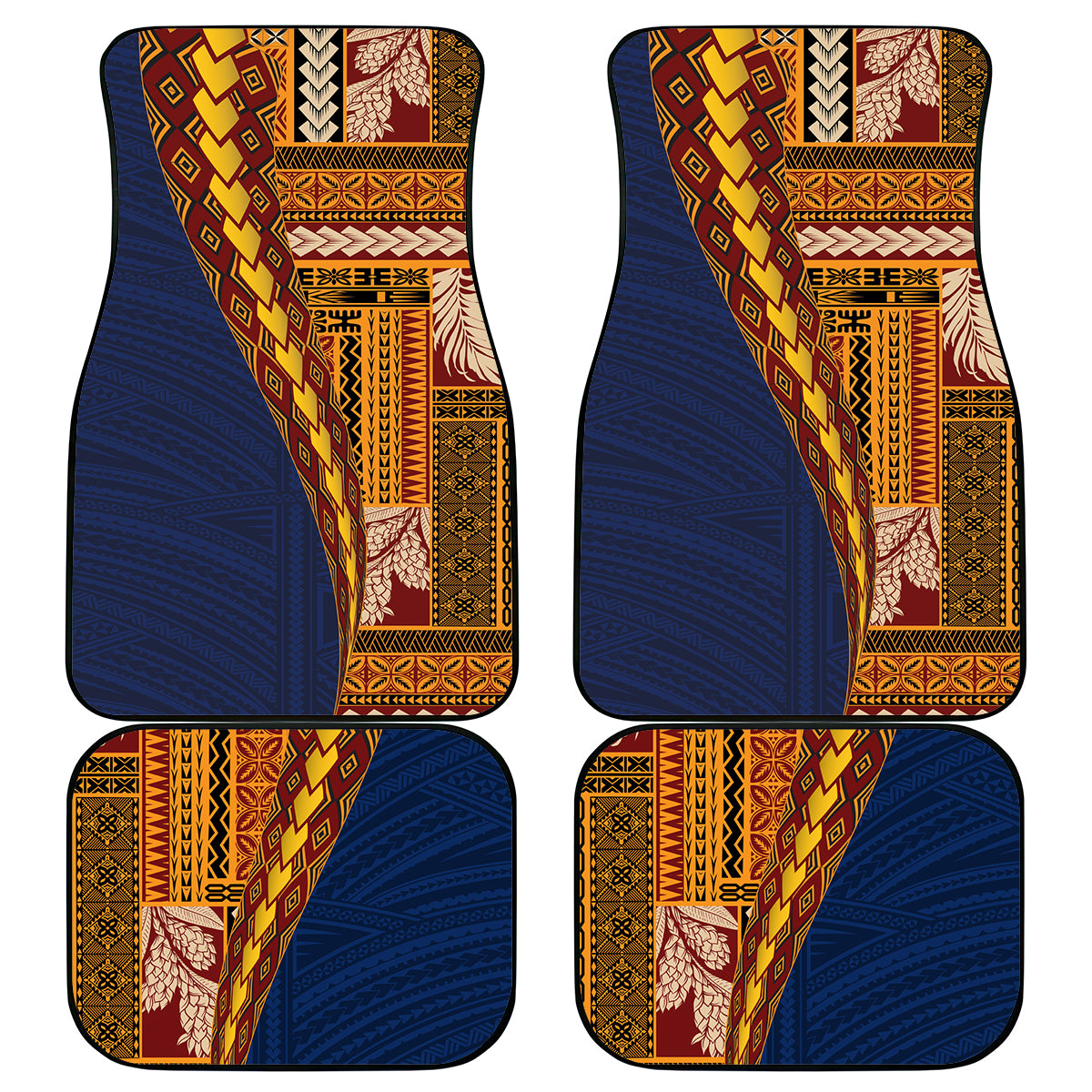 Samoa Siapo Motif Half Style Car Mats Colorful Version