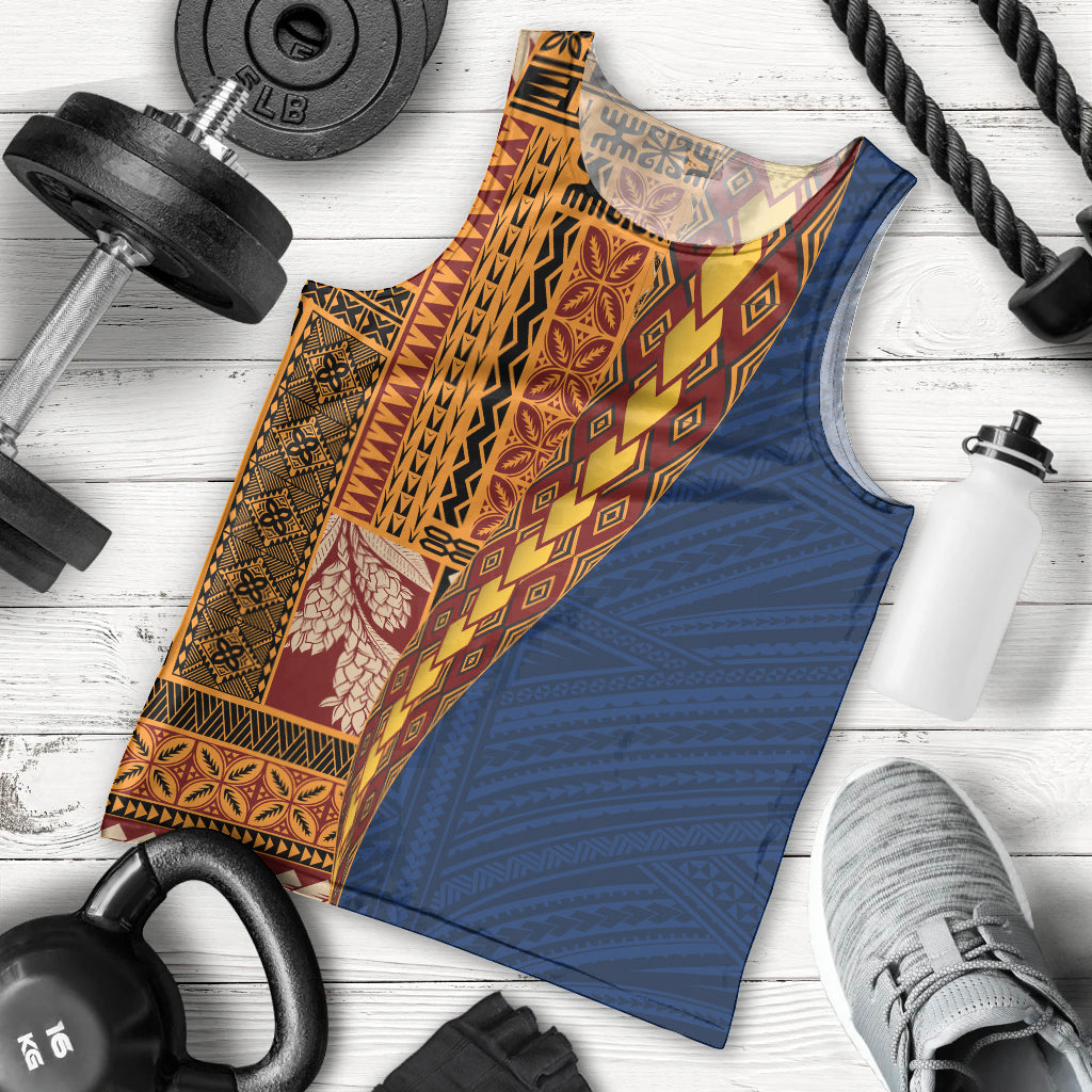 Samoa Siapo Motif Half Style Men Tank Top Colorful Version