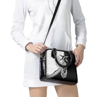 Guam Fish Hook and Palm Tree Shoulder Handbag Polynesian Pattern Half Style