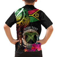 Personalised Vanuatu 44th Anniversary Kid Hawaiian Shirt Boars Tusk and Melanesian Warrior Indipendens Dei LT03 - Polynesian Pride