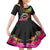 Personalised Vanuatu 44th Anniversary Kid Short Sleeve Dress Boars Tusk and Melanesian Warrior Indipendens Dei