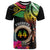 Personalised Vanuatu 44th Anniversary T Shirt Boars Tusk and Melanesian Warrior Indipendens Dei