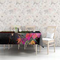 Personalised Vanuatu 44th Anniversary Tablecloth Boars Tusk and Melanesian Warrior Indipendens Dei