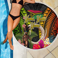 Vanuatu Independence Day Beach Blanket Boars Tusk and Melanesian Warrior Indipendens Dei