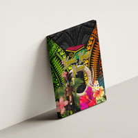 Vanuatu Independence Day Canvas Wall Art Boars Tusk and Melanesian Warrior Indipendens Dei