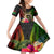 Vanuatu Independence Day Kid Short Sleeve Dress Boars Tusk and Melanesian Warrior Indipendens Dei