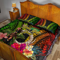 Vanuatu Independence Day Quilt Bed Set Boars Tusk and Melanesian Warrior Indipendens Dei LT03 - Polynesian Pride