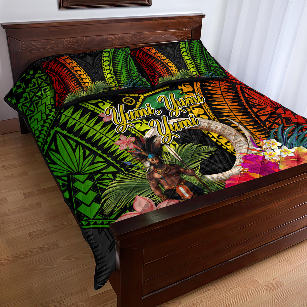 Vanuatu Independence Day Quilt Bed Set Boars Tusk and Melanesian Warrior Indipendens Dei LT03 - Polynesian Pride