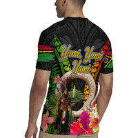 Vanuatu Independence Day Rugby Jersey Boars Tusk and Melanesian Warrior Indipendens Dei