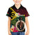 Vanuatu Indipendens Dei Kid Hawaiian Shirt Boars Tusk and Melanesian Warrior Hibiscus