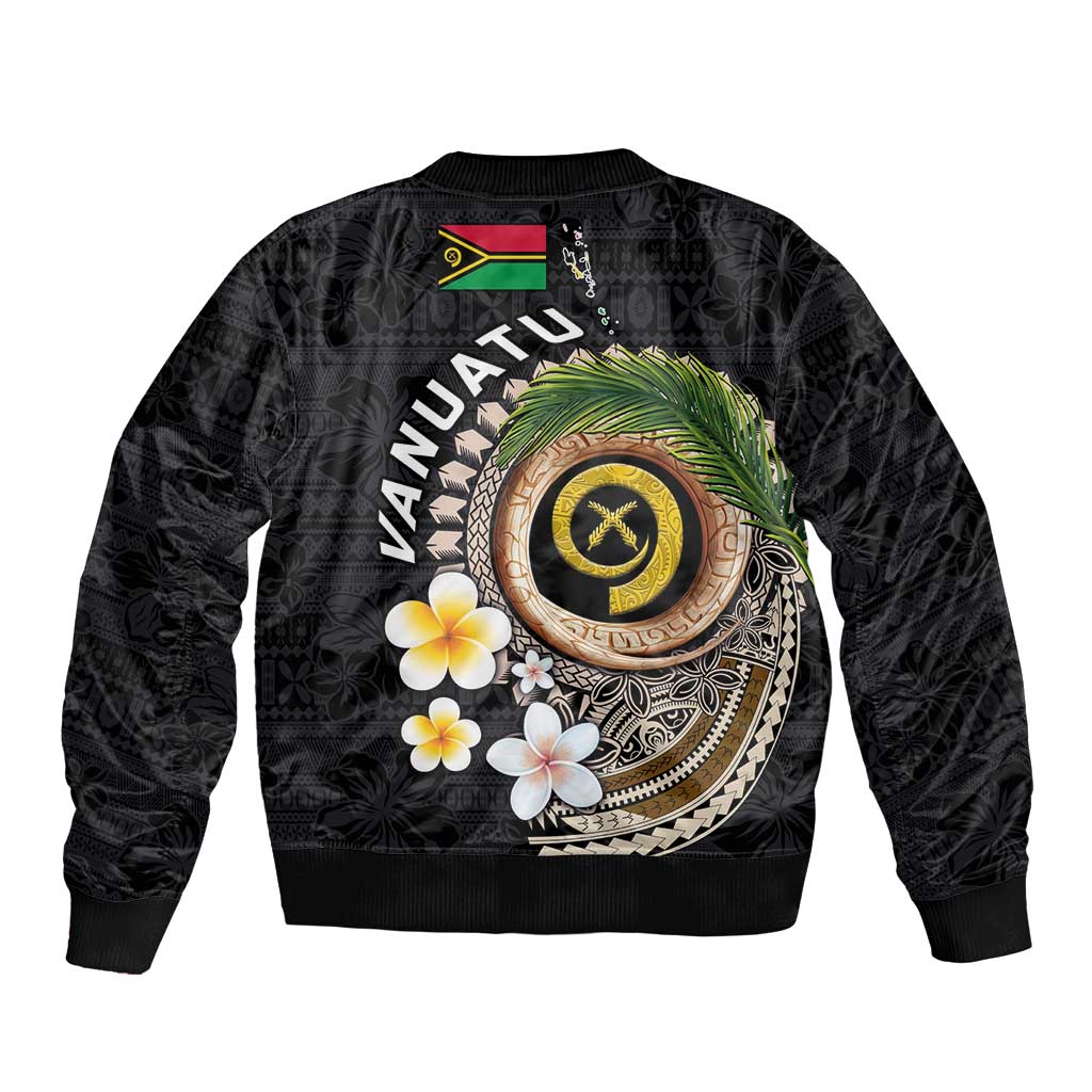 Vanuatu Independence Day Bomber Jacket Melanesian Tribal Pig Tusk with Tropical Plants