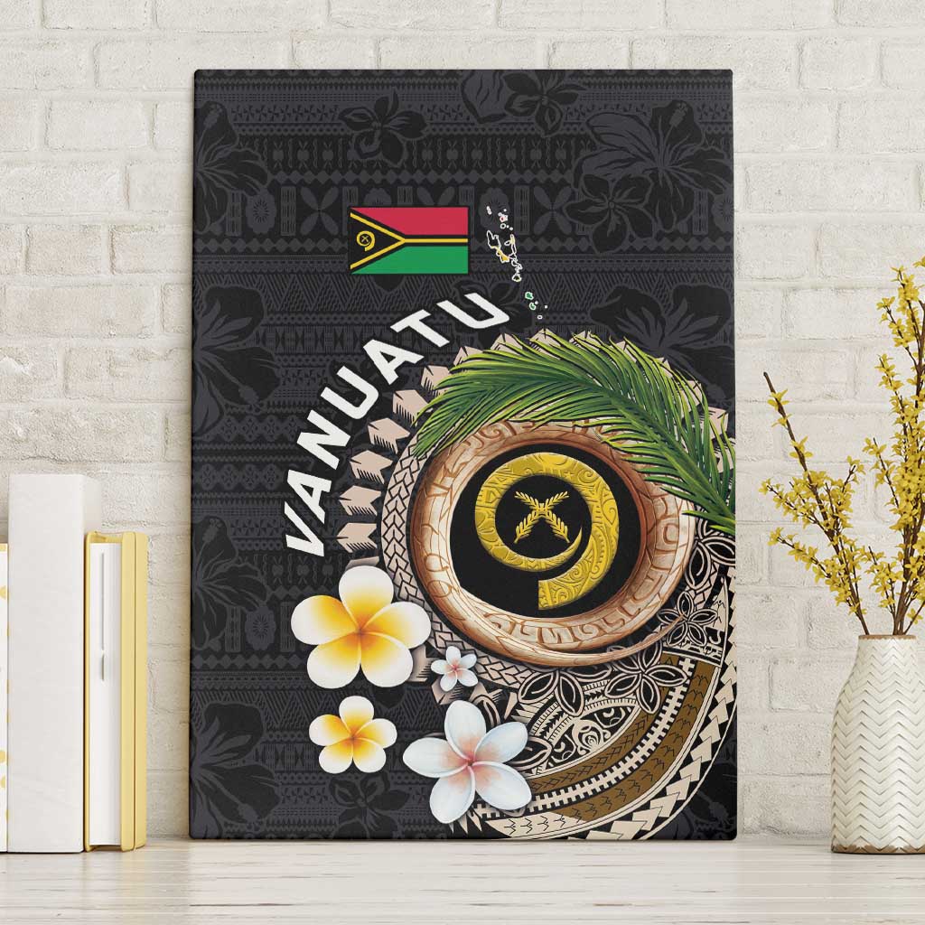 Vanuatu Independence Day Canvas Wall Art Melanesian Tribal Pig Tusk with Tropical Plants