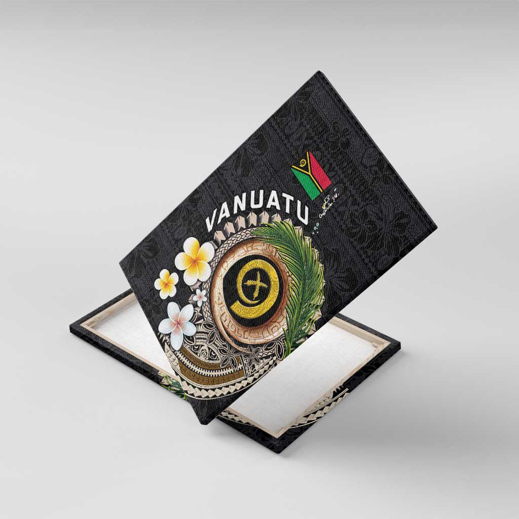 Vanuatu Independence Day Canvas Wall Art Melanesian Tribal Pig Tusk with Tropical Plants