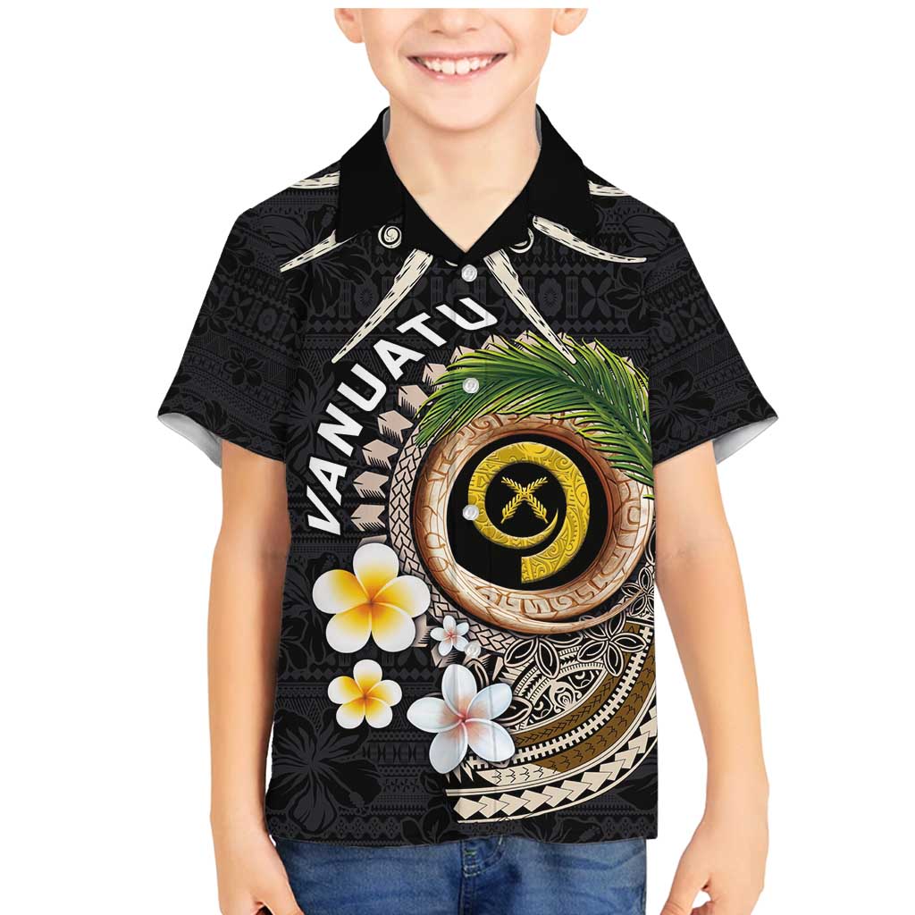 Vanuatu Independence Day Family Matching Mermaid Dress and Hawaiian Shirt Melanesian Tribal Pig Tusk with Tropical Plants