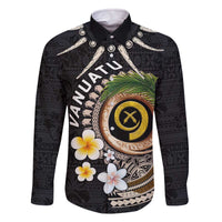 Vanuatu Independence Day Family Matching Off The Shoulder Long Sleeve Dress and Hawaiian Shirt Melanesian Tribal Pig Tusk with Tropical Plants